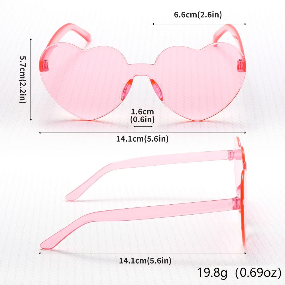 Heart Shaped Glasses 25 Pack Candy Color Party Sunglasses Bulk for Photo Booth Props, Birthday Wedding Bachelorette Bridal Shower Halloween Christmas Party Favors, Fun Novelty Eyewear