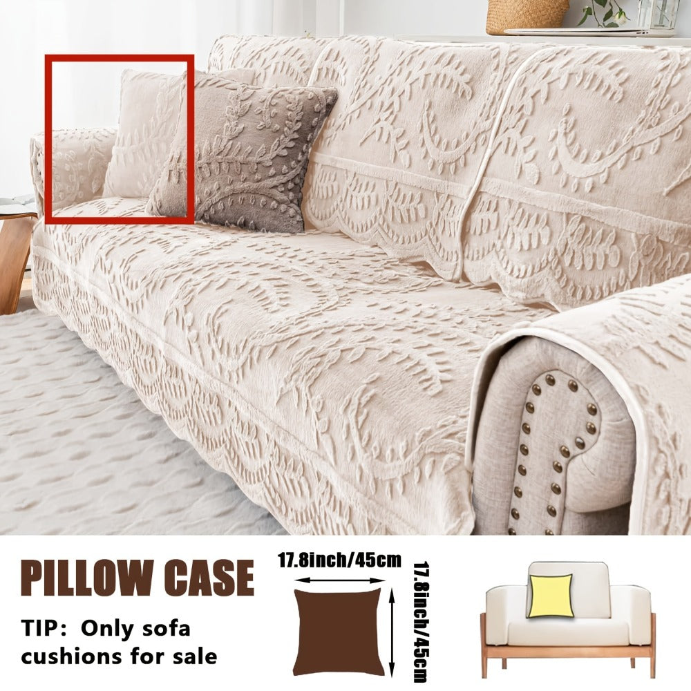Faux Rabbit Fur Sofa Cover Thickened Quilted Plush Warm Non-Slip Machine Washable Pet Friendly Breathable Sofa Cushion for Living Room Bedroom Office - 2 3 Seater Large