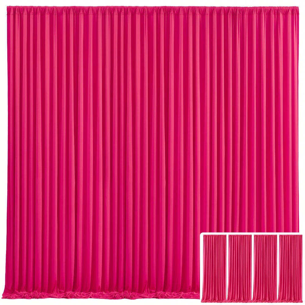 Blackout Backdrop Curtain 4 Pack 5x10 Ft - Heavyweight Nonwoven, Wrinkle-Resistant, Smooth Hanging for Wedding Birthday Baby Shower Party Photography Background Decoration