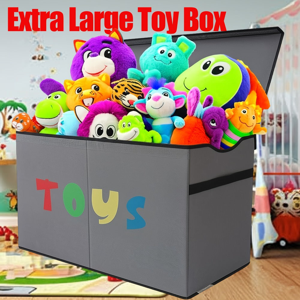 Extra Large Collapsible Kids Storage Chest with Lid ¨C 31.7 Gal Toy Box Organizer Bins for Boys Girls Bedroom Nursery Living Room