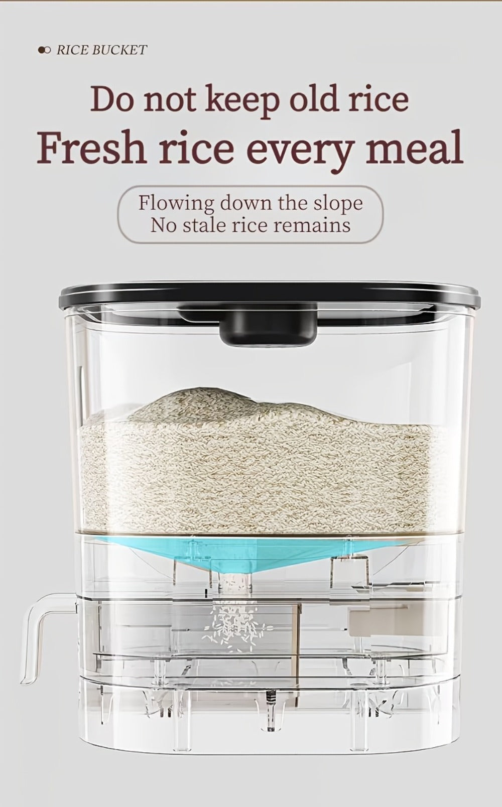Airtight Rice Container with Measuring Cup | Large Capacity Moisture-Proof Rice Dispenser for Rice, Grains, Flour, Pet Food ¨C BPA-Free Kitchen Food Storage