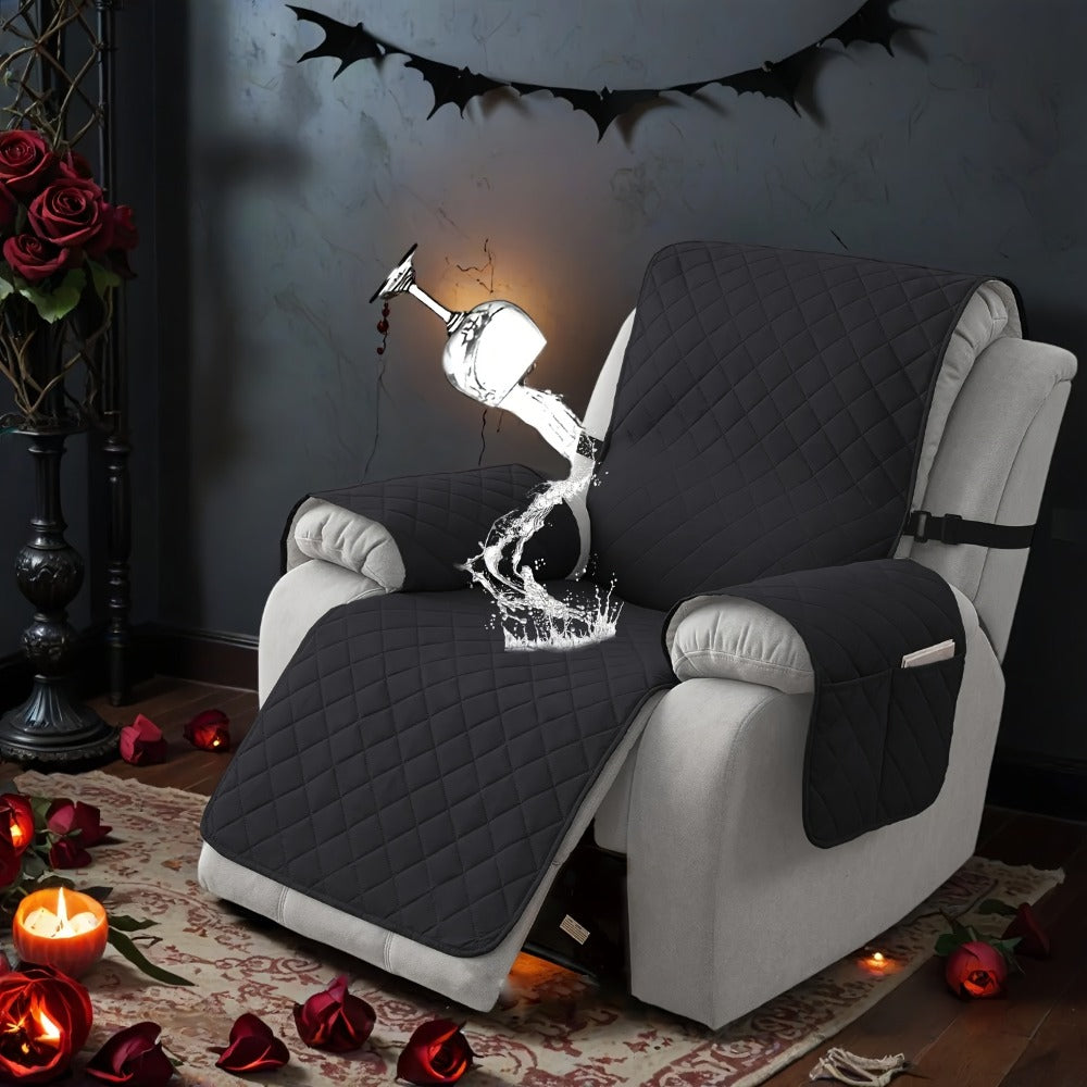 Chenille Knit Recliner Chair Cover Non-Slip Elastic Straps Drawstring Closure Pet Furniture Protector for Large Recliner 8 Colors