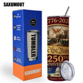 Travel Tumbler 20oz 250th Anniversary Whiskey Bottle Design Stainless Steel Insulated Cup with Lid & Straw Hot Cold Drinks Gift for Men Collectors Father's Day