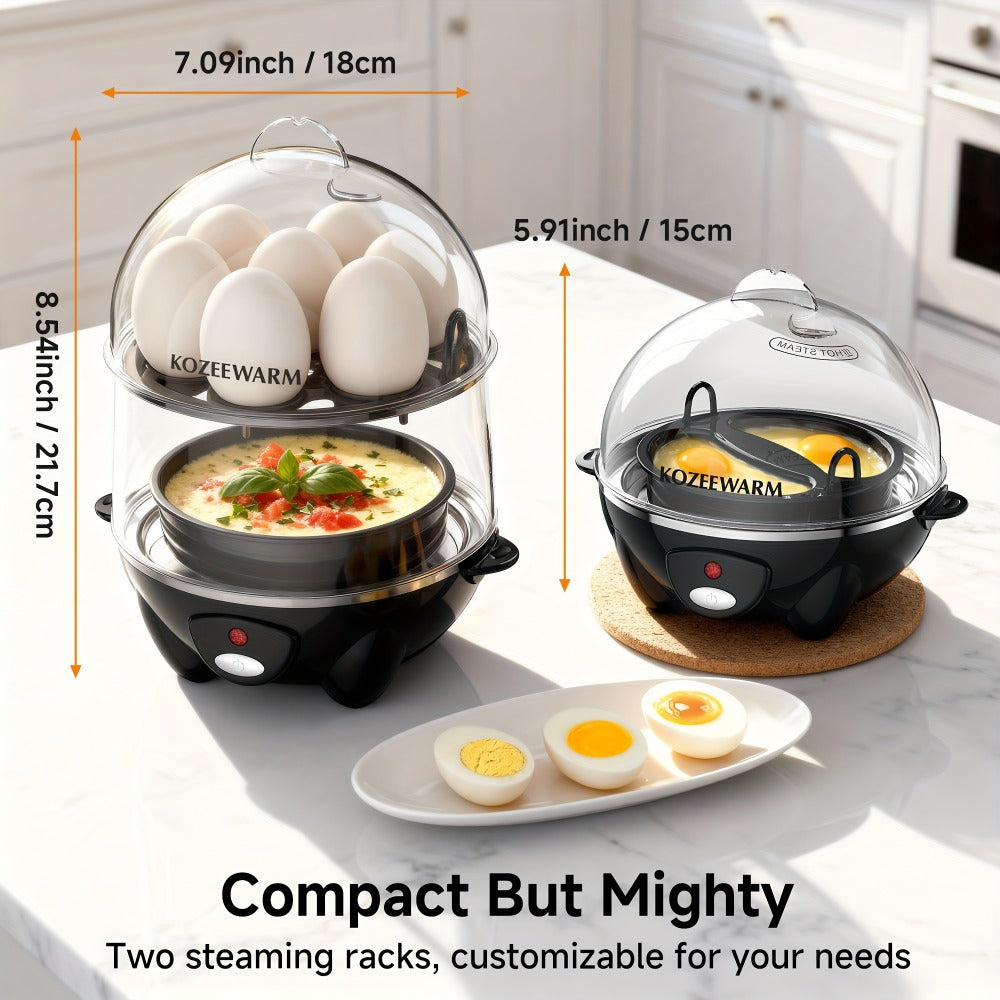 Electric Egg Boiler & Cooker with Auto Shut-Off ¨C Single & Double Layer, Multi-Function for Hard Boiled, Soft Boiled, Scrambled, Omelette, Steamed Vegetables & Dumplings, 4 Colors