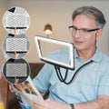 Hands Free Magnifying Glass with Light, 5X Large Page Magnifier with 43 Ultra-Bright LEDs, Flexible Gooseneck Neck Wear Magnifier for Reading Sewing Repair Low Vision Elderly
