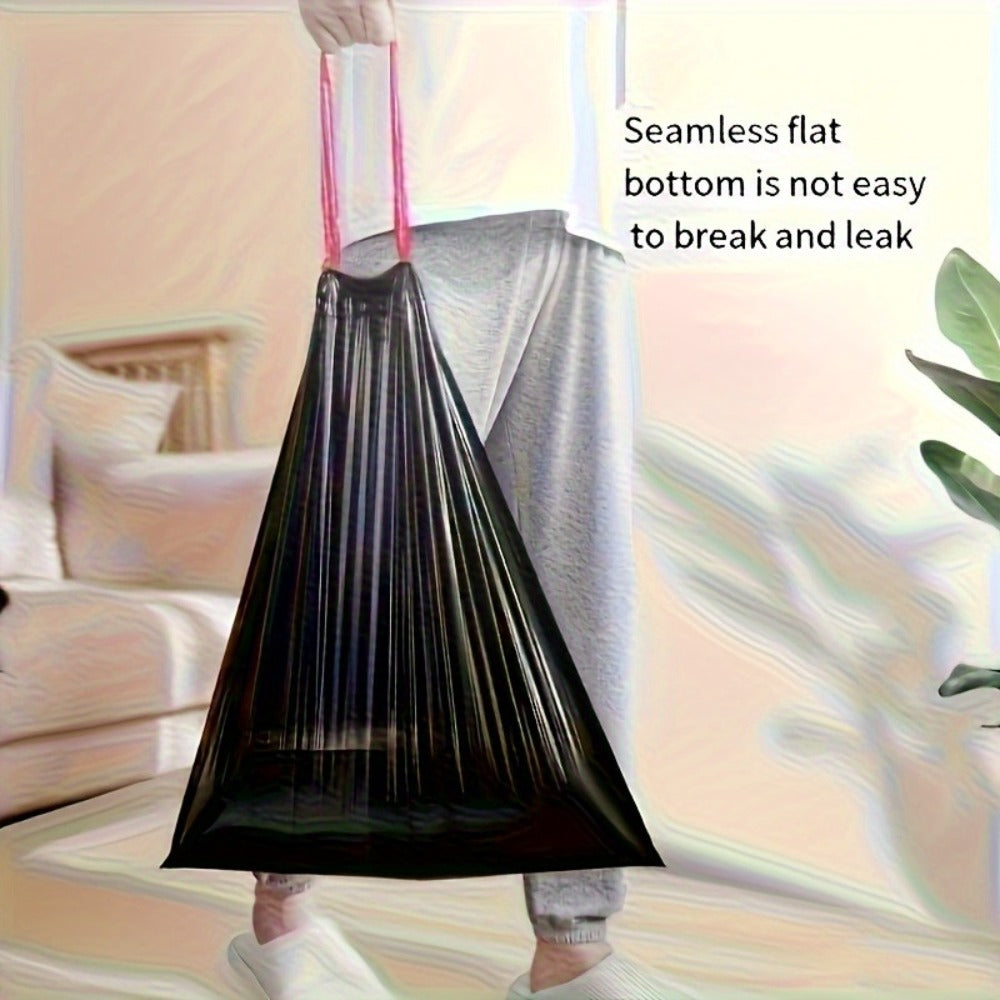 Drawstring Trash Bags 100 Count ¨C 5 Rolls Black Heavy Duty Leak Proof Garbage Bags for Kitchen Bathroom Bedroom Outdoor