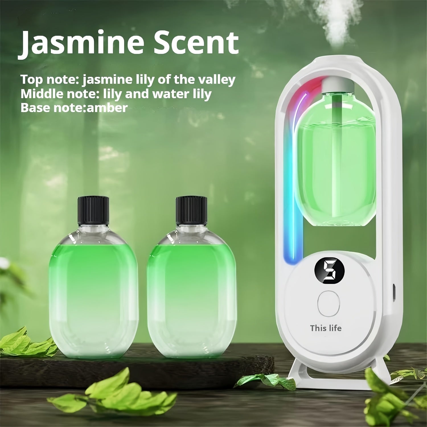 Aromatherapy Diffuser with Essential Oils 2-in-1 Humidifier - Hotel Scent Home Fragrance Machine with Natural French Essential Oils, Ultrasonic Spray, LED Ambient Light, Whole House Air Freshener for Bedroom, Living Room, Office