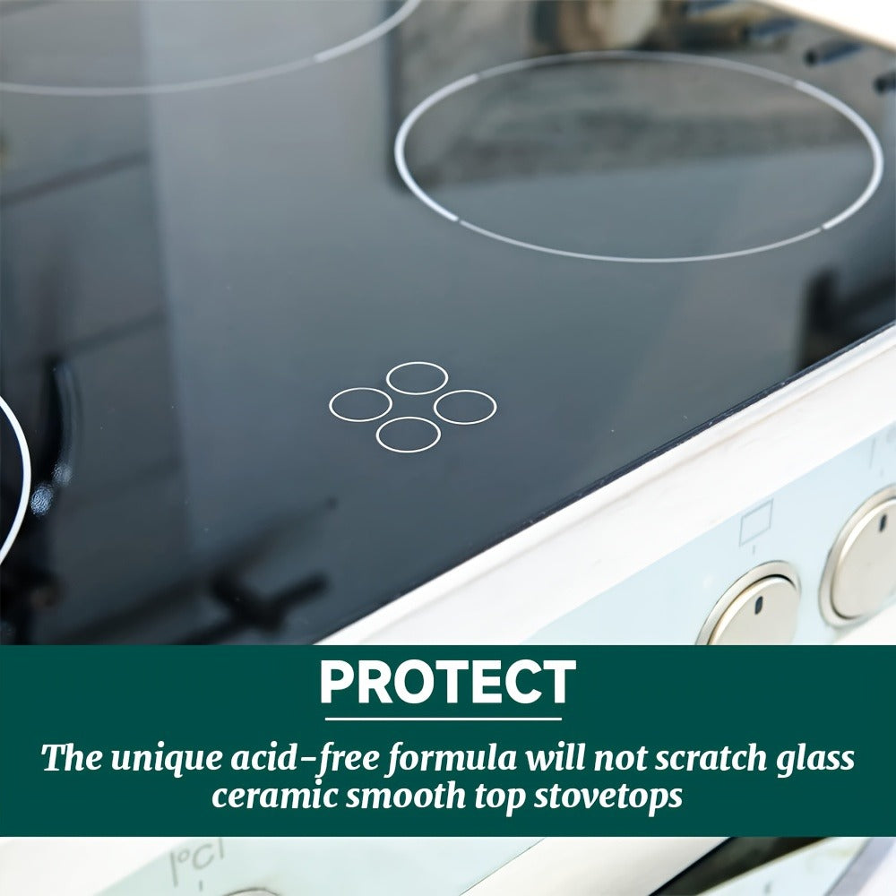 Glass Cooktop Cleaner and Polish ¨C Powerful Stain Remover, Removes Oil Film, Water Spots & Burnt-On Residue, Long-Lasting Surface Protection for Ceramic & Induction Cooktops ¨C 5 Pack Value Set