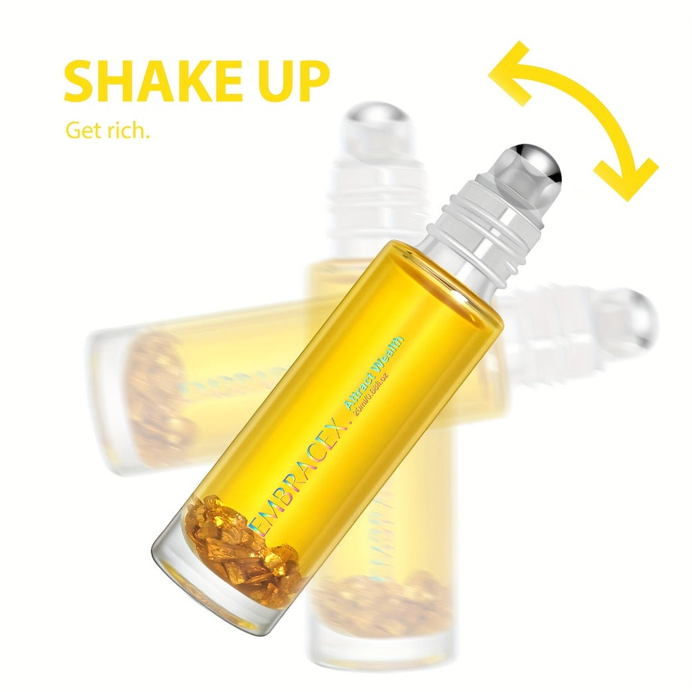 Roll On Essential Oil Attract Wealth & Money Luck 0.68oz Alcohol-Free Aromatherapy Roller Blend ¨C Use with Diffuser Scented Candles or Directly on Skin ¨C Manifestation Oil Perfect Holiday Gift