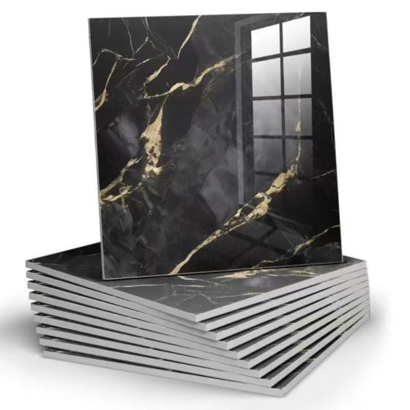 Self-Adhesive PVC Marble Tile Stickers 20pcs 30x30cm Waterproof Wall Panels for Bathroom Kitchen Living Room Backsplash Decor