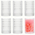 Hobnail Drinking Glasses Set of 6 ¨C 13 Oz Large Clear Glass Cups for Water, Wine & Cocktails
