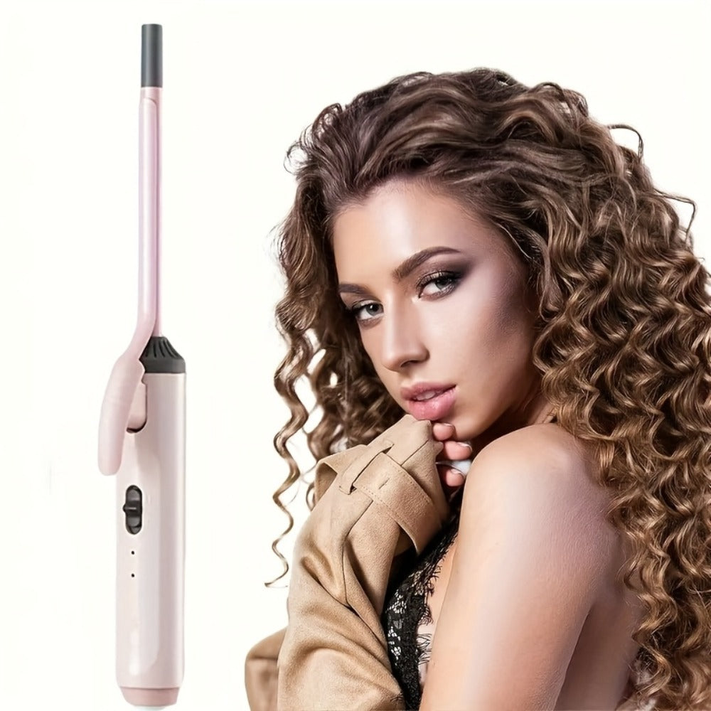 9mm Mini Curling Iron Rapid Heating for Ultra-Fine Curls Teddy Curls Water Waves & Bangs, Travel Curling Wand for Men & Women, Compact Small Barrel Hair Curler for Tight Curls Airy Bangs Holiday Gift