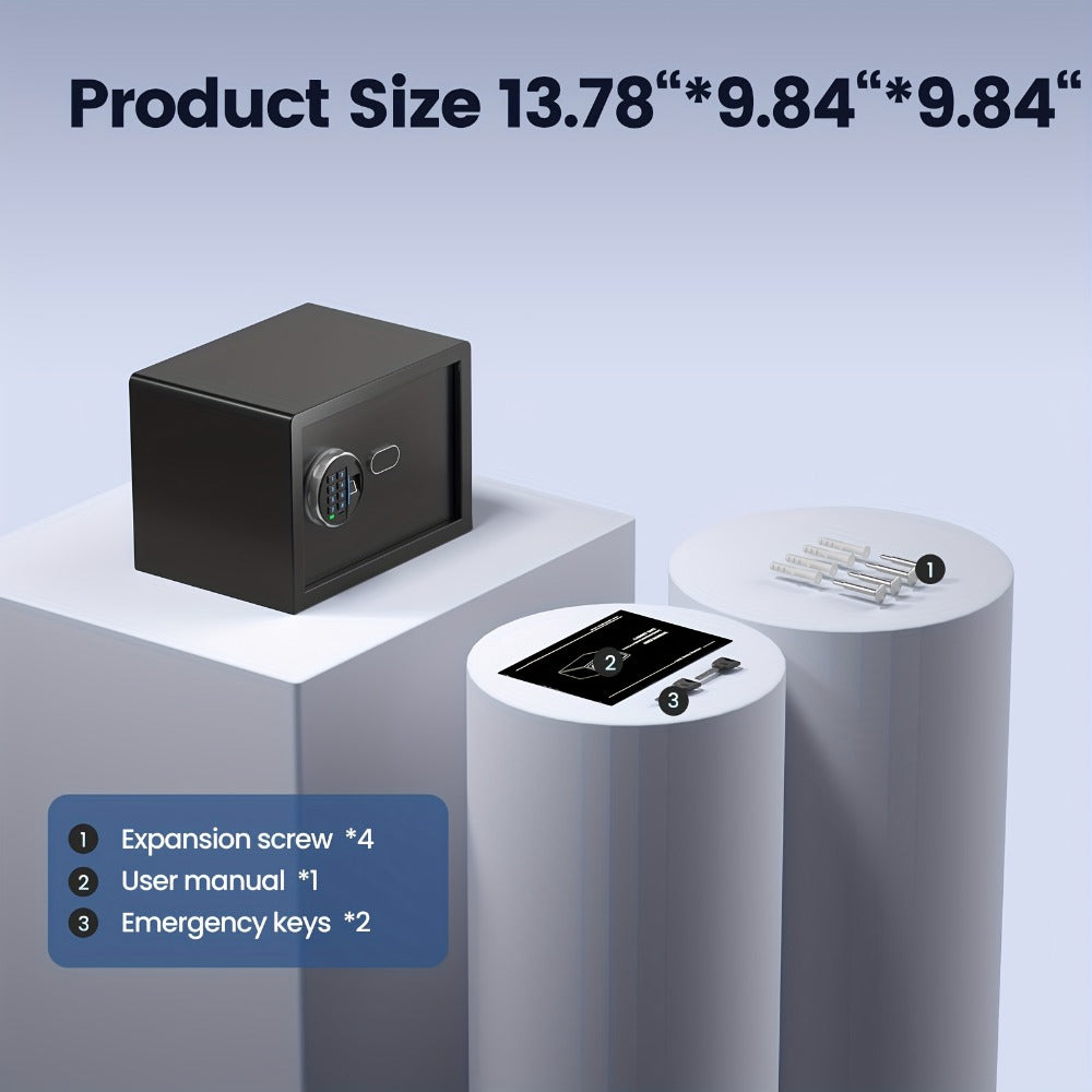Fingerprint Safe Box with Password and Key Lock 0.3 0.8 1.13 1.71 Cu Ft Home Security Safe for Money Documents Passports Jewelry Bedroom Office Bedside Electronic Combination Lock Steel Safe