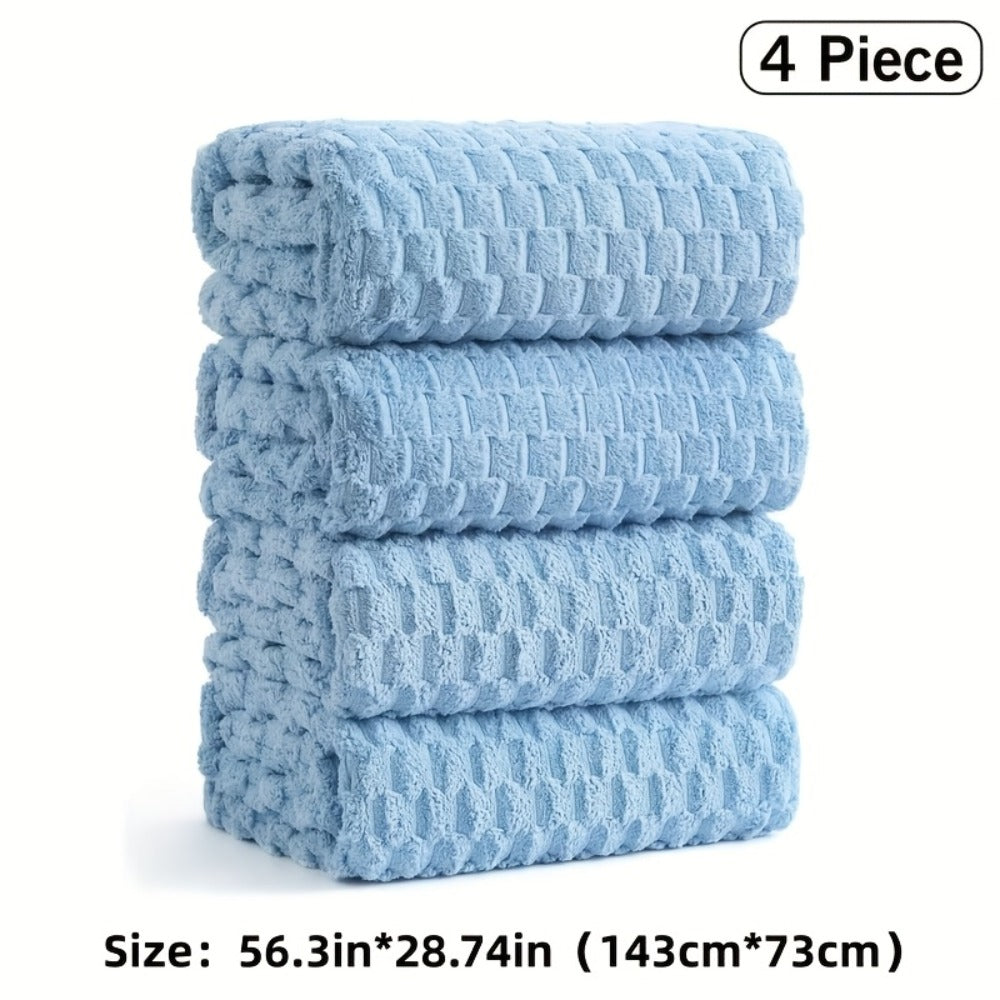 Microfiber Bath Towel Set Ultra-Soft Quick-Dry Skin-Friendly 4-Piece & 8-Piece Sets with Hair Drying Cap Multi-Color Options Luxury Spa Quality for Home Family Gifting