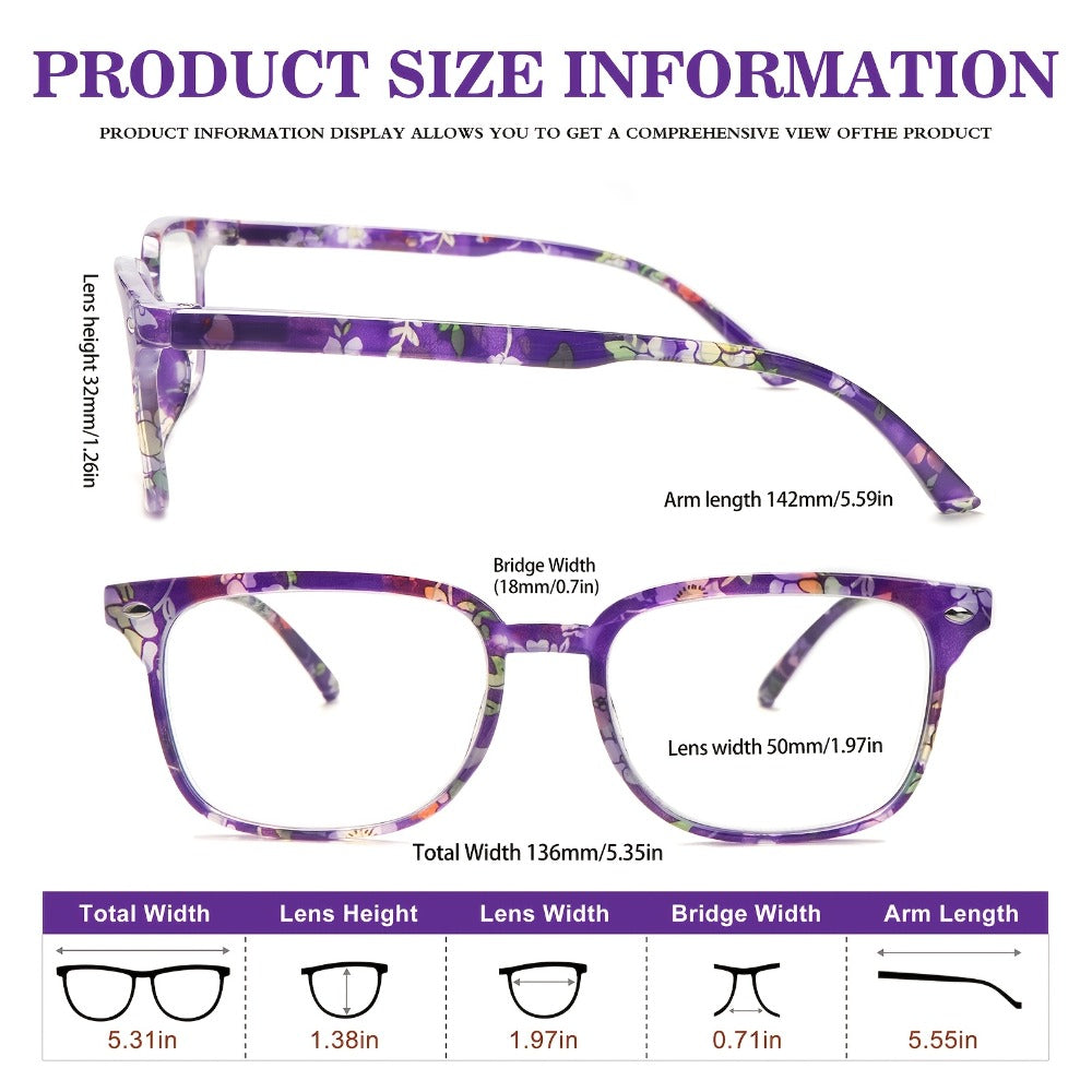 Blue Light Blocking Reading Glasses for Women 5-Pack ¨C Stylish Computer Readers with Spring Hinges, Anti-Blue Light Lenses, Multiple Strengths 1.0¨C4.0x, Multicolor