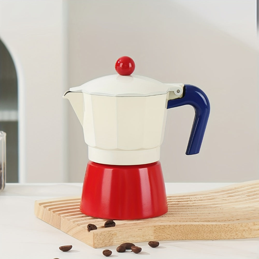 Moka Pot Stovetop Espresso Maker 150ml Classic Aluminum Italian Coffee Pot for Home Brewing Camping Cuban Cafe Style Easy to Use and Clean Multiple Colors Available