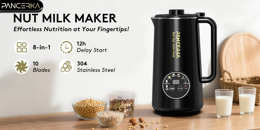 Soy Milk Maker Automatic Nut Milk Machine 27oz - One-Touch Operation, Multi-Functional for Almond, Oat, Soy, Coconut & Plant-Based Dairy-Free Beverages, Easy to Clean, High Capacity, Black