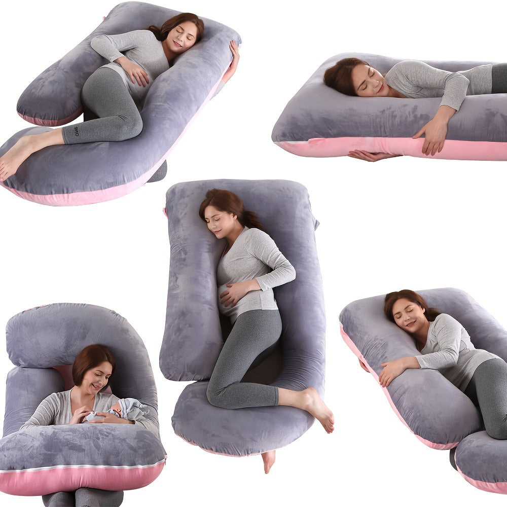 Maternity Pillow Full Body Pillow J-Shaped Pregnancy Pillow with Removable Cover Back Leg Tummy Support Multiple Styles & Sizes