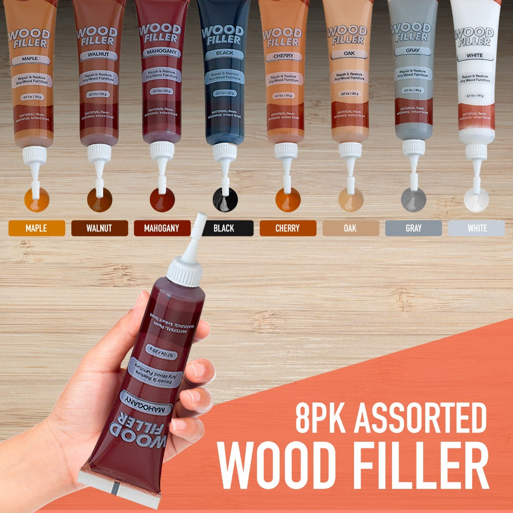 Wood Scratch Repair Kit Furniture Touch Up Markers Scratch Stain Repair Pens for Wood Furniture Tables Desks Floors Bedposts Cabinets Dark Light Mixed Colors 13 PC or 34 PC Carpenter Essential