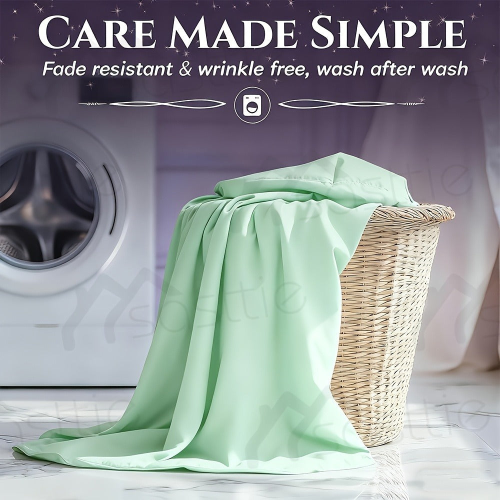 Fitted Sheet Bamboo Blend Deep Pocket Breathable Bed Sheet Set with Pillowcase