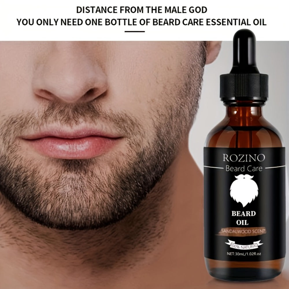 Beard Oil for Men ¨C Sandalwood Scent with Plant Essence, Deep Moisturizing & Nourishing Beard Care Oil for Soft Smooth Glossy Beard, Daily Grooming Essential for Men, 30ml