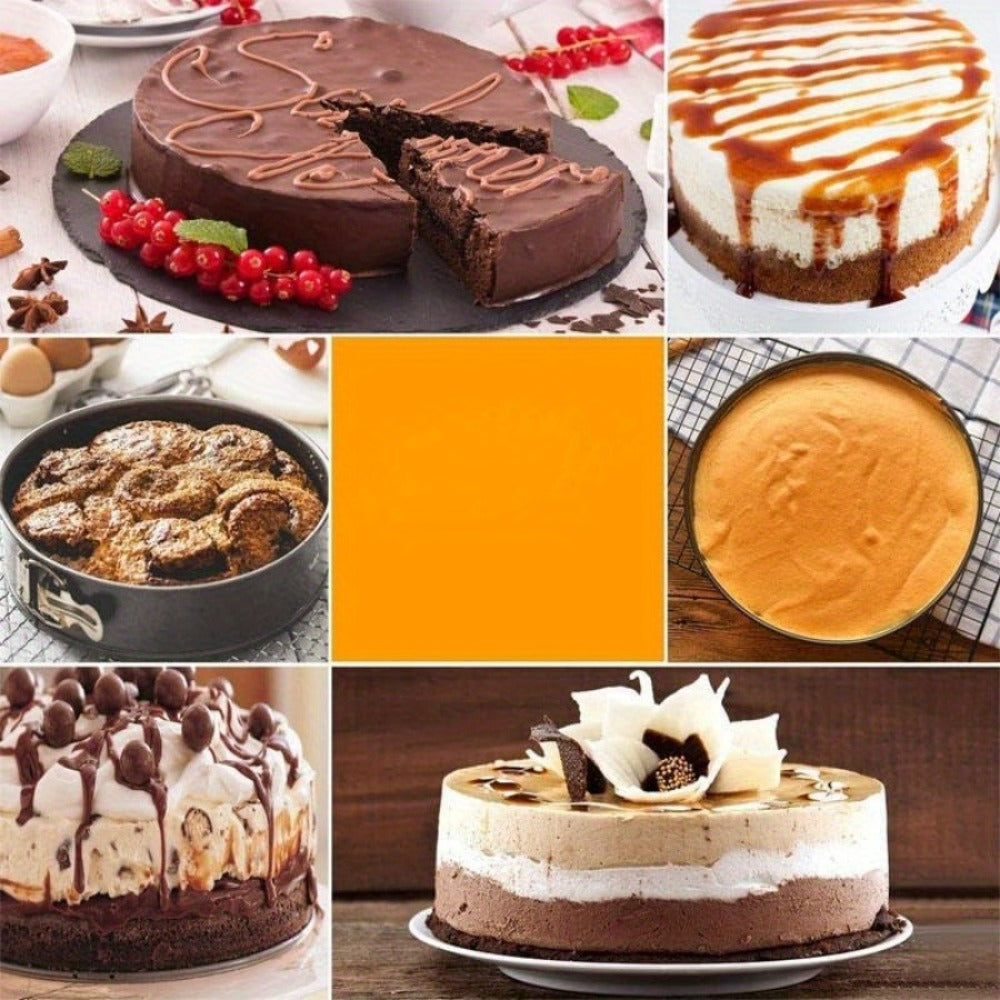 Cake Pan Set 6-Piece with Removable Bottom, Carbon Steel Nonstick Baking Molds in 3 Shapes Square Round Heart, Heavy Duty Springform Cake Pans for Chiffon Mousse Cheesecake Birthday Wedding