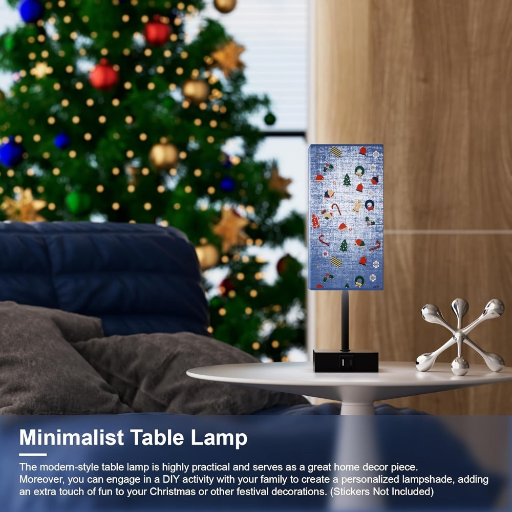 Bedside Lamps Set of 2 3-Way Dimmable Touch Nightstand Lamp USB-C A Charging Port LED Bulb Included Bedroom Living Room Decor Navy Blue Black Brown