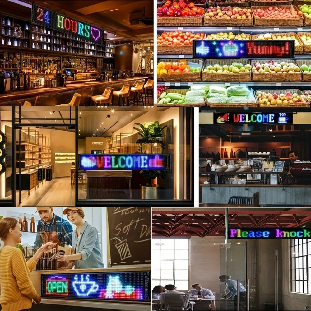 Flexible LED Display Screen Programmable Text & Animation, App & Remote Control, High-Definition RGB Matrix Panel for Any Curved Surface, Unique Gift for Friends & Family, Home Office Party Decoration