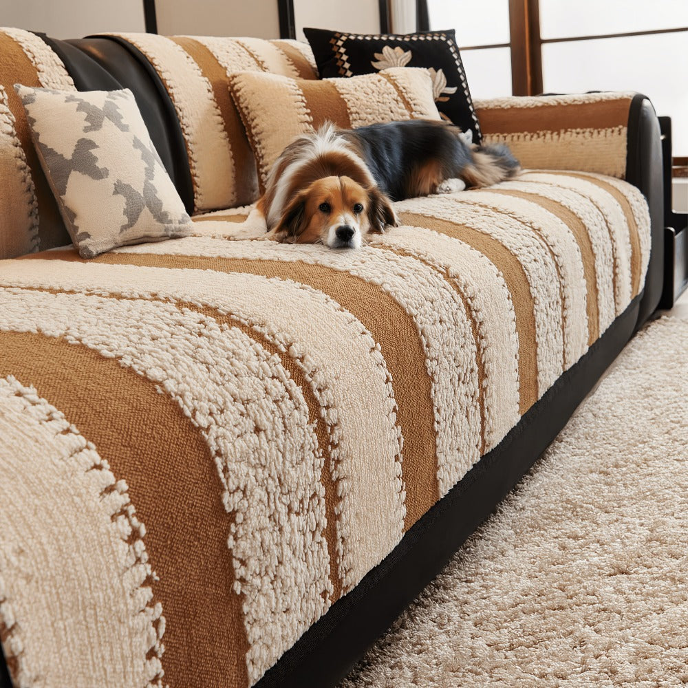 Sofa Cover Plush Non-Slip Washable Sectional Couch Slipcover Soft Durable Furniture Protector for Pets Cats Dogs 2 3 4 Cushion Sofa L-Shape Modern Sofa Pad Warm Sitting Cover All Seasons Black Gray Brown