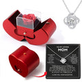 Preserved Real Rose Gift Box with I Love You in 100 Languages Necklace ¨C Romantic Gifts for Girlfriend Wife Mom ¨C Valentine's Day Birthday Mother's Day Christmas Gift Idea for Women