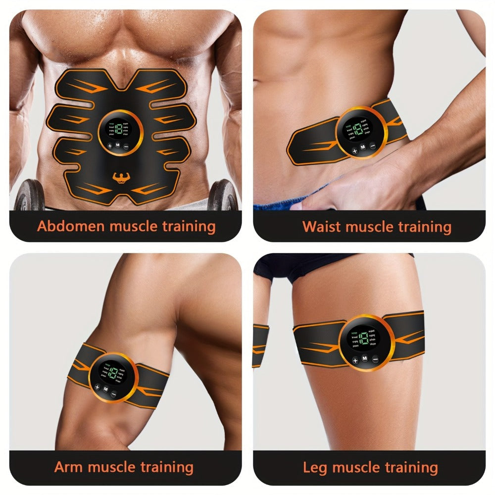 EMS Muscle Stimulator Abdominal Trainer Electric ABS Toning Belt for Core Strengthening Fat Burning Body Sculpting Home Gym Fitness Equipment for Men and Women