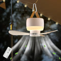 Portable USB Rechargeable Camping Fan with LED Lighting Remote Control Adjustable Detachable Blades Long Battery Life for Outdoor Tent Hiking Travel White