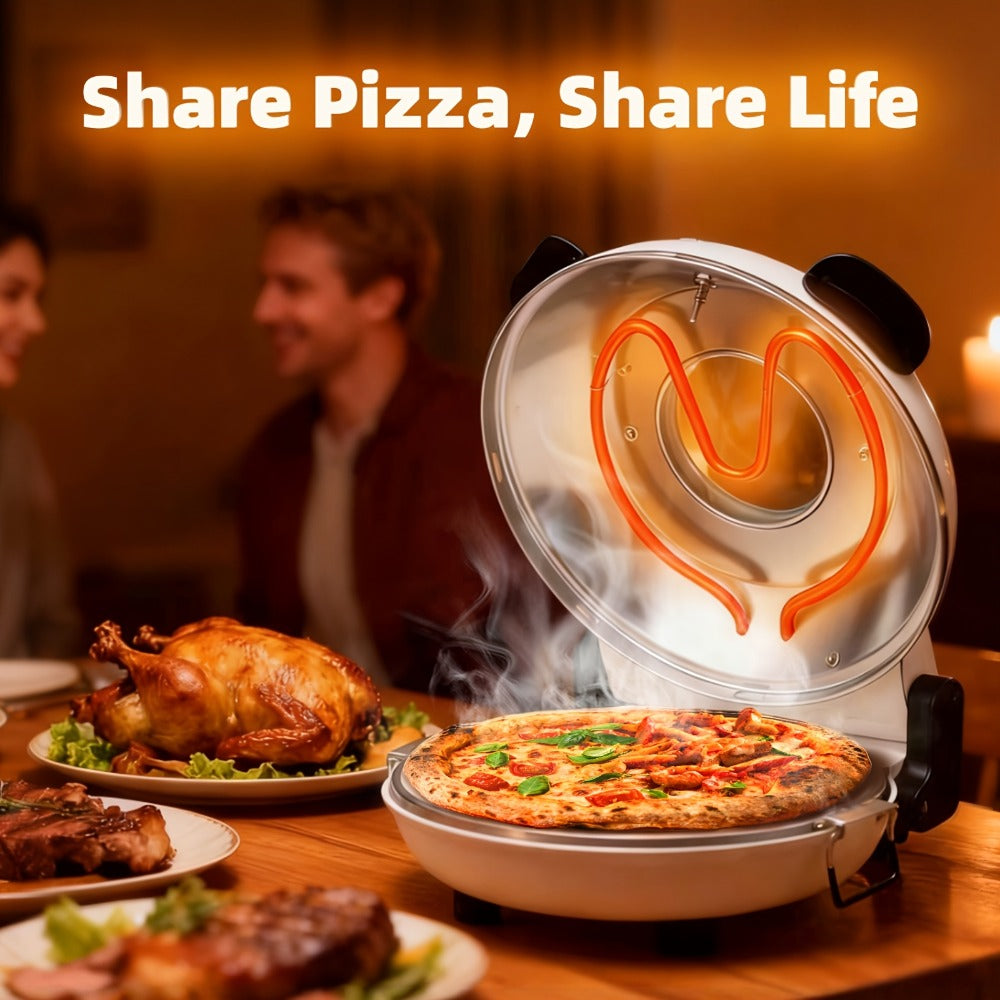 Indoor Pizza Oven Countertop ¨C 12-Inch Electric Pizza Maker Machine for Home Kitchen, Heats Up to 800¡ãF, Fast Baking Grill Oven with Even Heat Distribution, White
