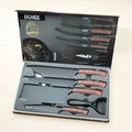 Kitchen Knife Set 6-Piece Professional Chef's Knife Set | High Carbon Stainless Steel Ultra-Sharp Blades | Non-Stick Ergonomic Wooden Handle | Chef Slicing Scraper Scissors | Home & Gift Box Set