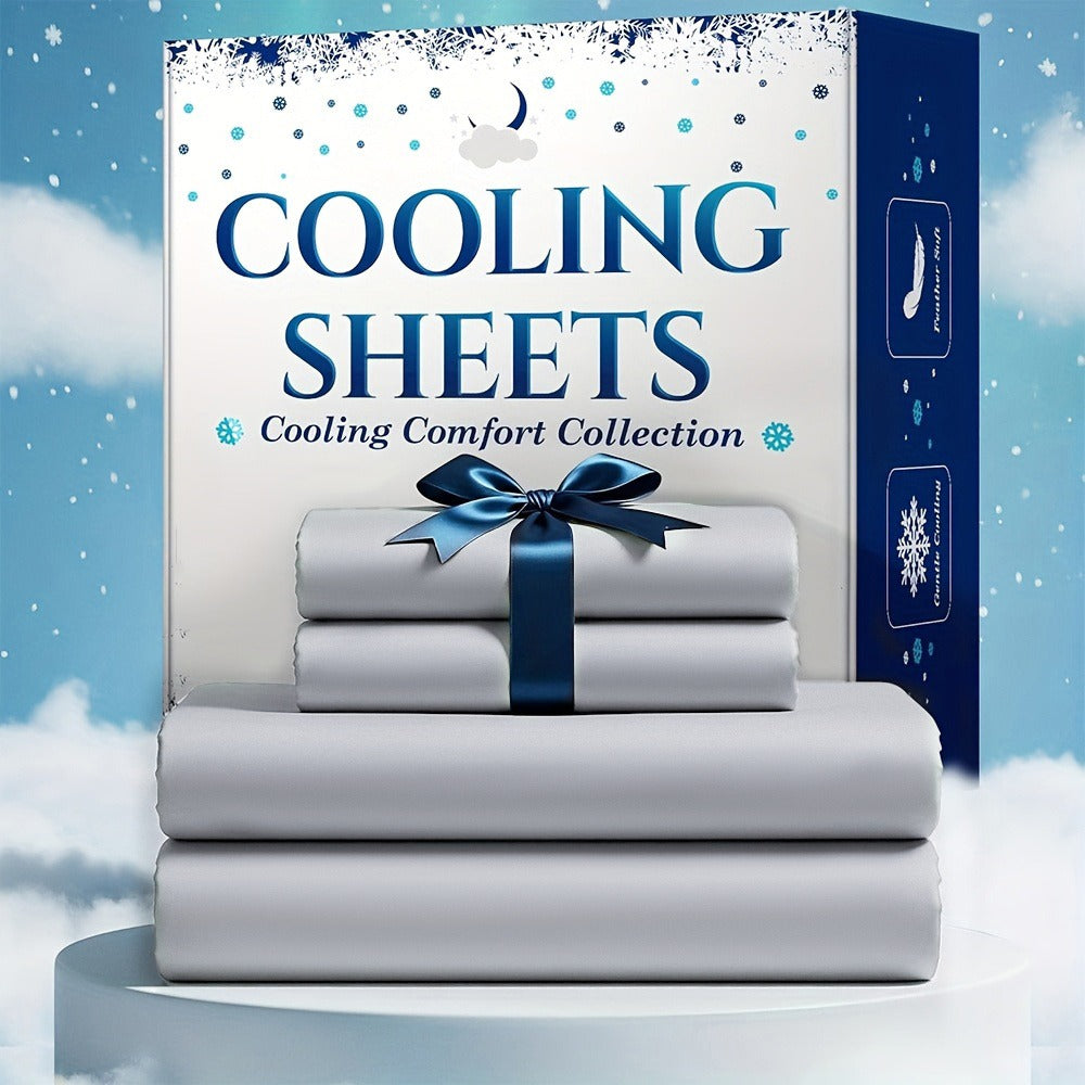 Bamboo Blend Cooling Bed Sheet Set 4pcs ¨C Ultra Soft Breathable Kids Sheets, Deep Pocket Fitted Sheet 18¡±-24¡±, 2200TC Shrink & Wrinkle Resistant, All-Season Hotel Luxury Bedding, Twin Full Queen King