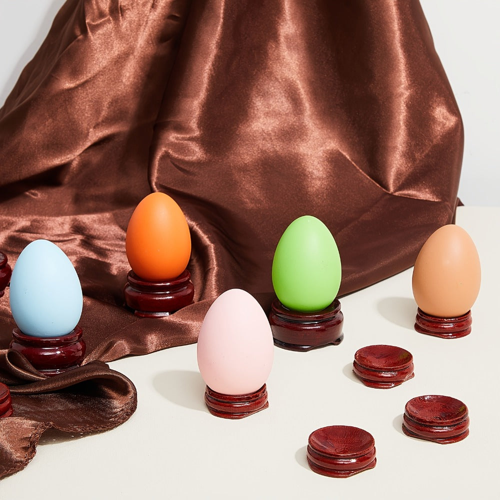 Crystal Sphere Stands 24pcs 3 Sizes, Wood Ball Holder Display Stand for Crystal Balls Eggs Gemstone Rocks, Dark Red Wooden Ring Stand for Home Decor 1.2 1.4 1.6 Inch
