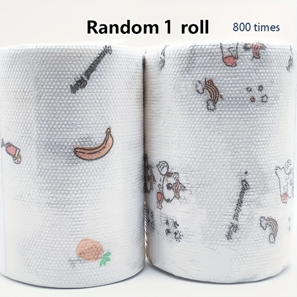 Reusable Kitchen Paper Towels 800 Times Use Washable Non-Stick Oil Degreasing Cleaning Cloth Wet Dry Dual-Use Lazy Rag for Home Kitchen Household