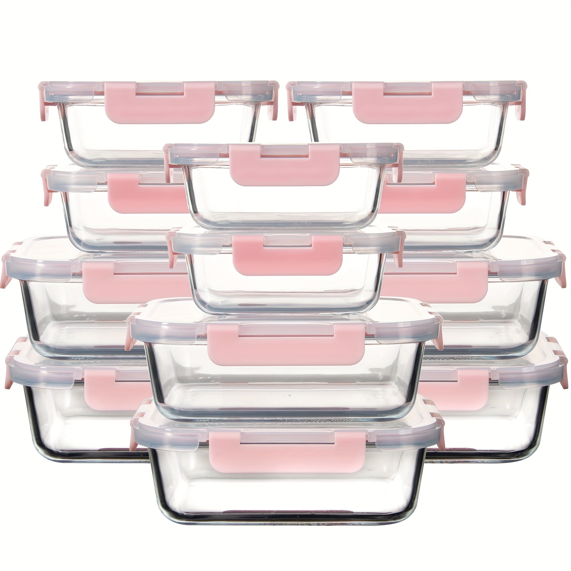 Glass Food Storage Containers with Airtight Lids - Borosilicate Glass Meal Prep Containers Set, Microwave Dishwasher Freezer Safe, BPA Free, Leak Proof Lunch Containers for Kitchen