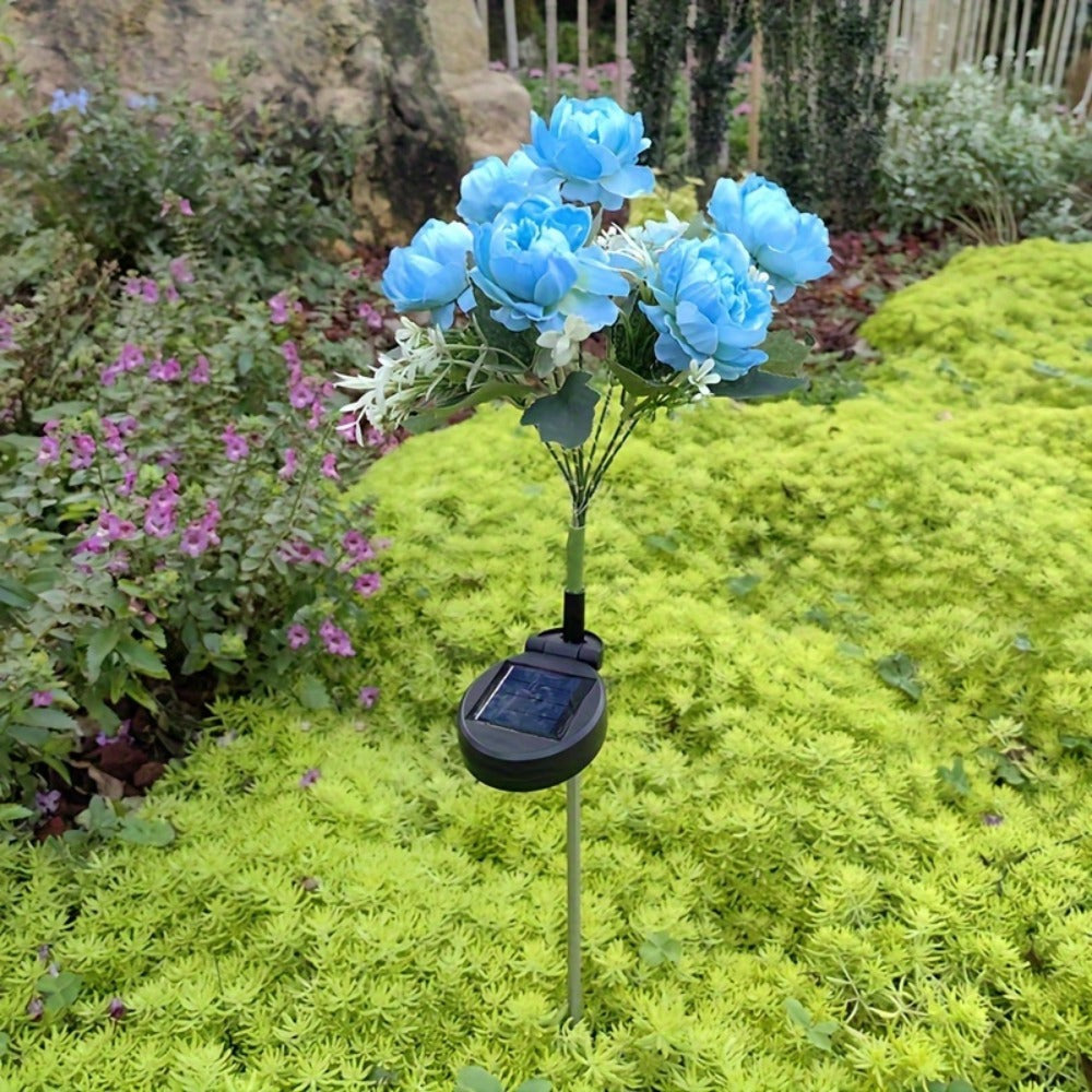 Solar Peony Flower Light 2PCS IP65 Waterproof - 84 LED Artificial Blooms 14 Fancy Lights Solar Powered Outdoor Garden Stake Lights for Lawn Yard Patio Holiday Decor Mother's Day Gift - 4 Colors