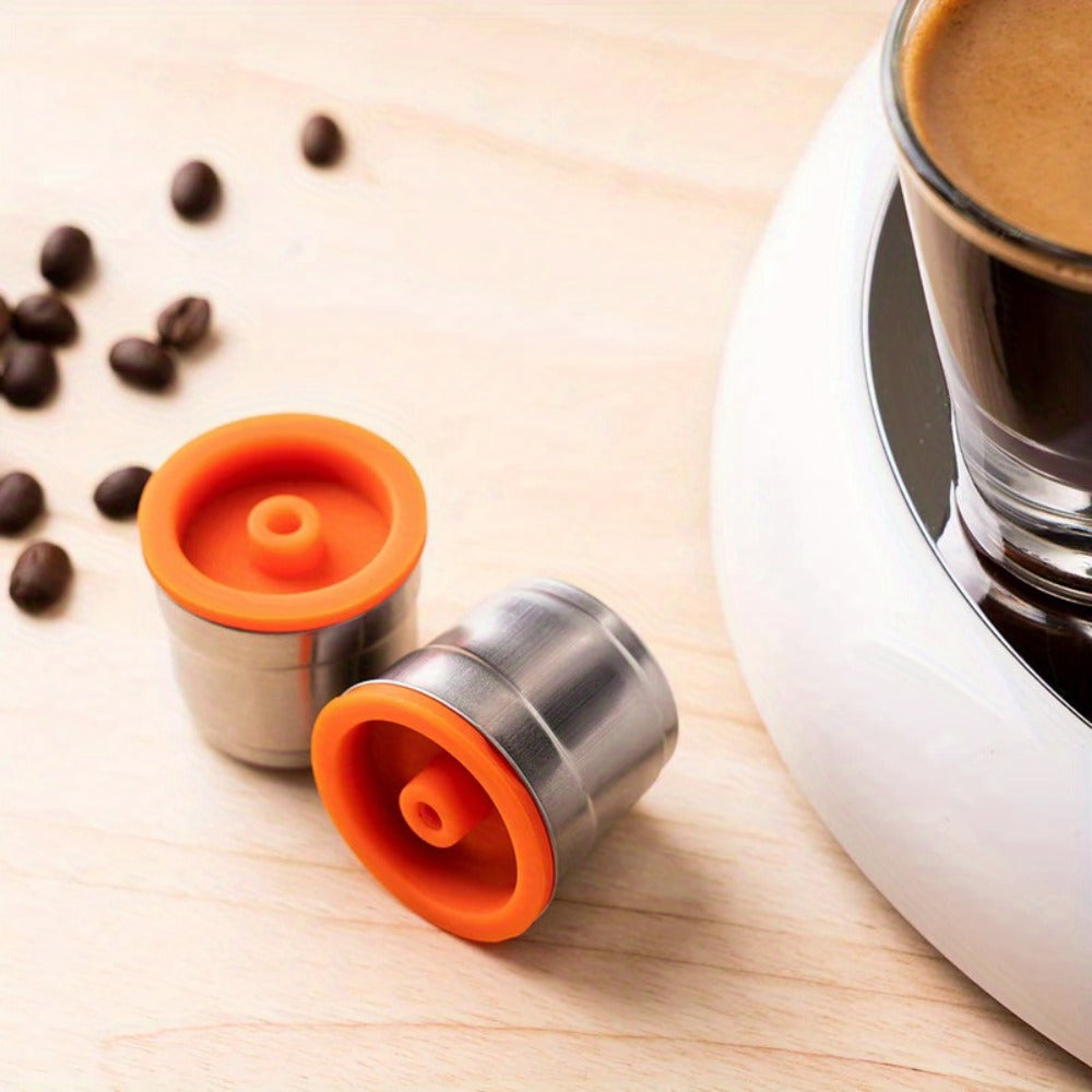 Reusable Coffee Filter Capsule for Illy Y3.2 & X7.1 Machines, Stainless Steel Refillable Coffee Pod Cup with Tamper, Eco-Friendly Reusable Espresso Capsule Accessory
