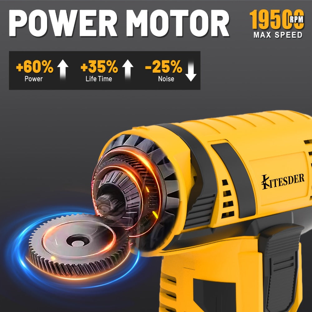12V Cordless Angle Grinder - 19500 RPM Electric Sander & Polisher for Metal, Wood & Home Repairs, Multi-Function Grinding Tool