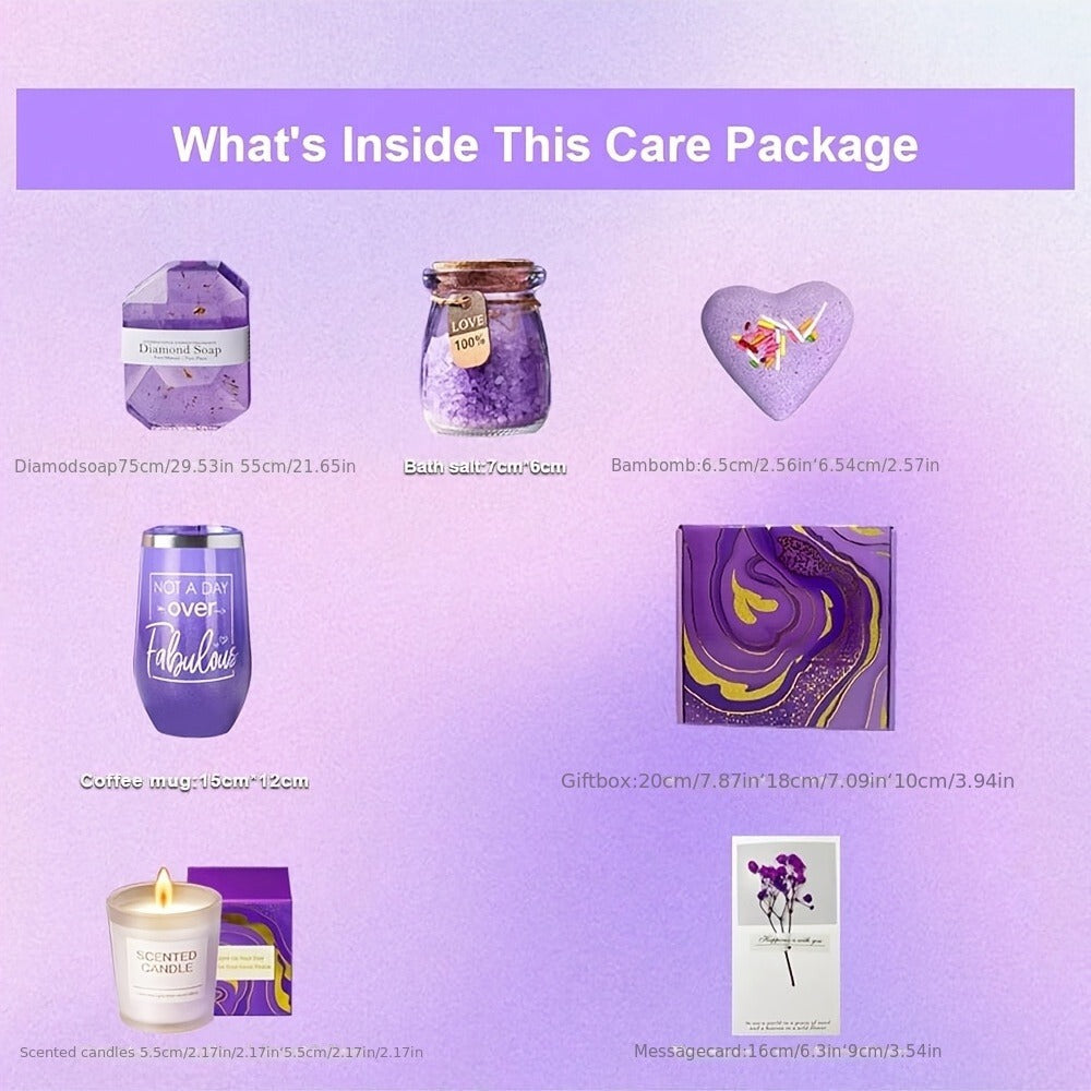 Spa Gift Basket for Women 10 Piece Luxury Self Care Kit with Tumbler Scented Candle Bath Bombs Lavender Birthday Mothers Day Gift for Mom Wife Sister Best Friend