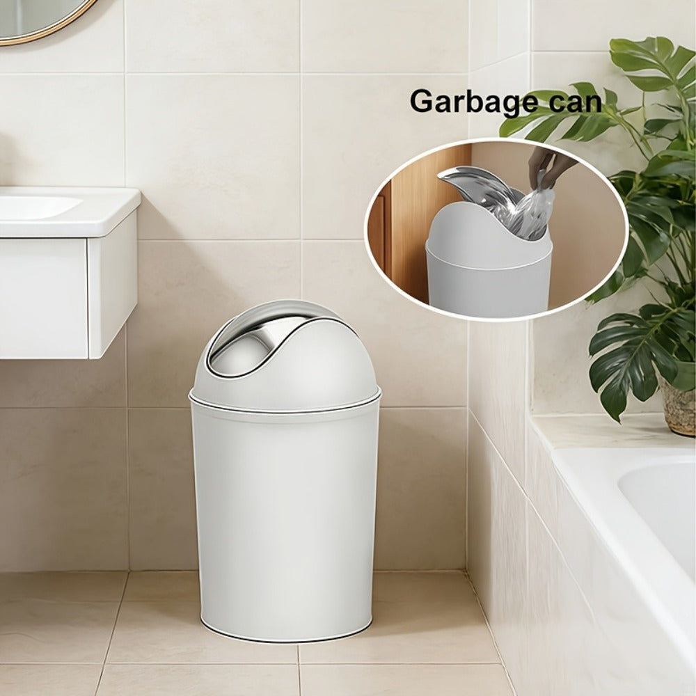 Bathroom Accessory Set 7 Piece - Luxury Modern Complete Bath Set with Trash Can Toilet Brush Lotion Dispenser Soap Dish Mouthwash Cup Toothbrush Holder | Space Saving Easy Clean Housewarming Gift 7 Colors