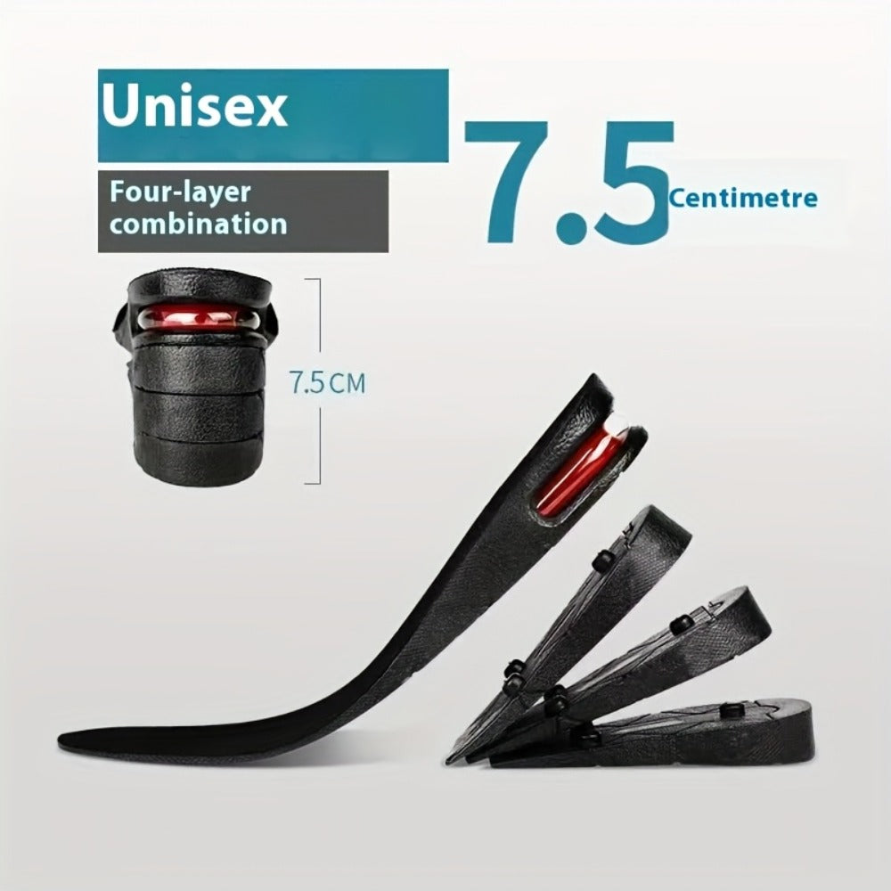 Height Increase Insoles 4-Layer Air Cushion Heel Lift Elevator Shoe Inserts 1 Pair Men Women Adjustable 1.2 to 3.5 Inch Taller Insole