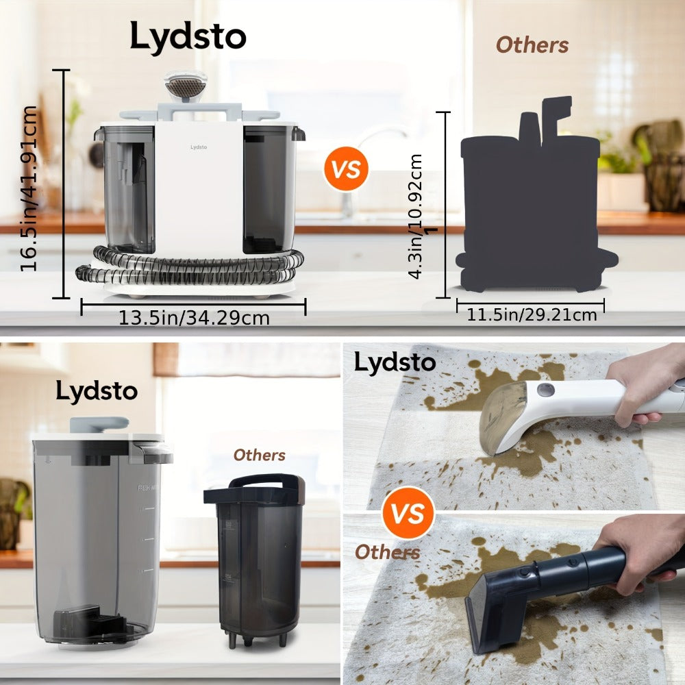 Lydsto Portable Carpet Cleaner 2-in-1 Wash & Dry | 12KPa Suction Fabric Shampooer with Self-Cleaning, 2000ml Tank, Dual Brush Heads ¨C Deep Cleans Sofa, Car Seat & Upholstery