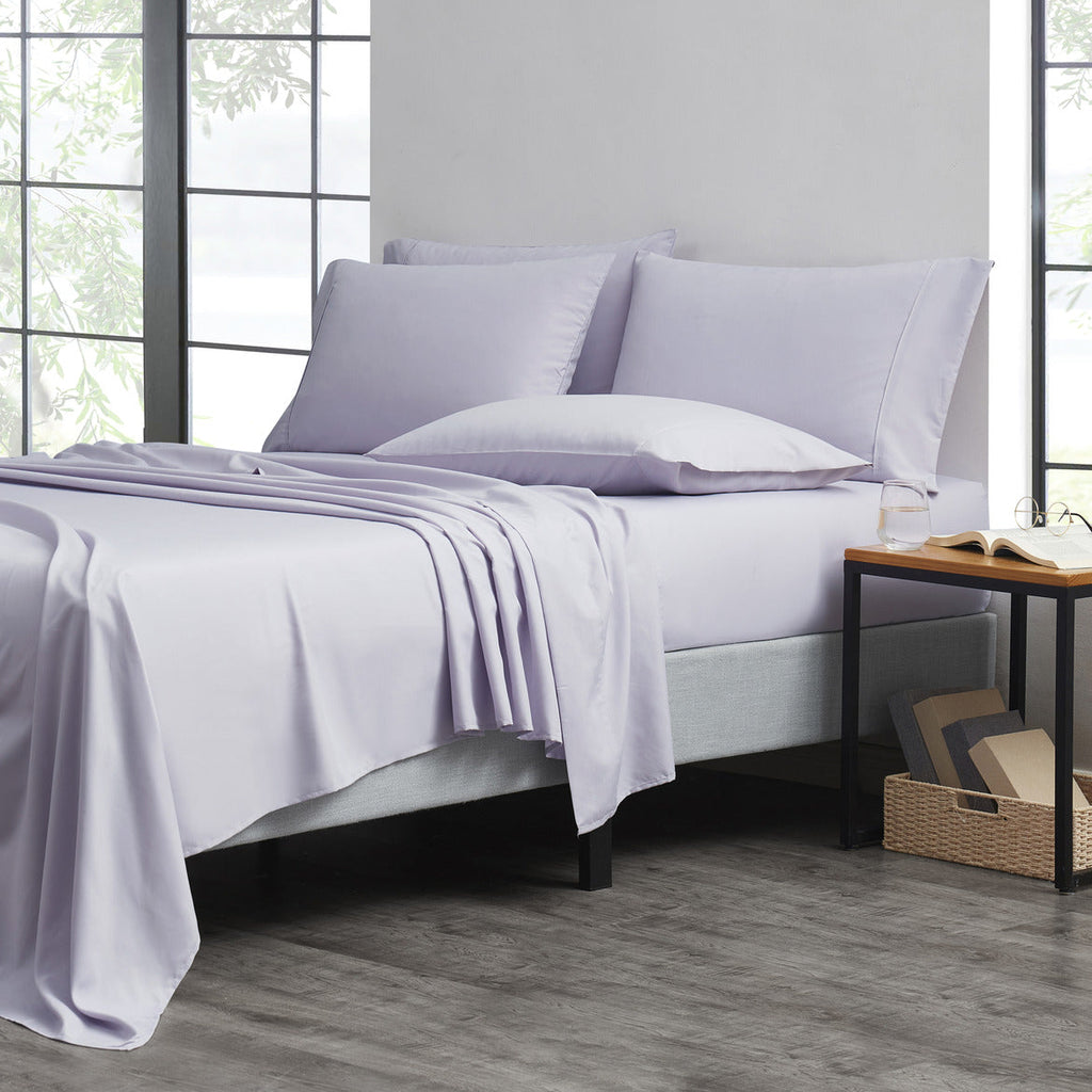 Bamboo Sheet Set 6 Piece Cooling Bed Sheets with Deep 16 Inch Pockets - 2000 Thread Count Microfiber Bamboo Blend Fitted Flat Sheets Pillowcases Twin Full Queen King Cal King