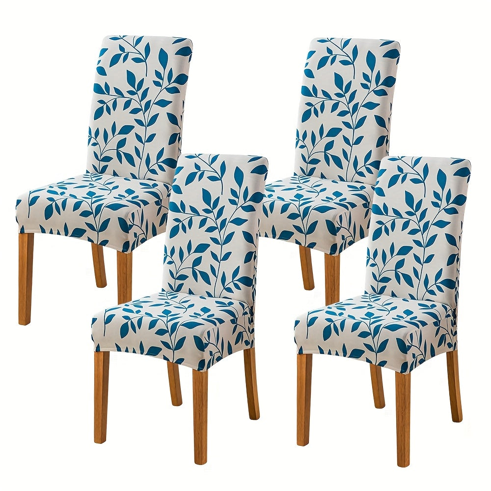 Dining Chair Covers Slipcovers Set of 4 or 6 - Spandex Stretch Milk Velvet Removable Washable Parsons Chair Protector | Anti-Slip Elastic Band | Multiple Prints | Kitchen Dining Room Hotel Ceremony
