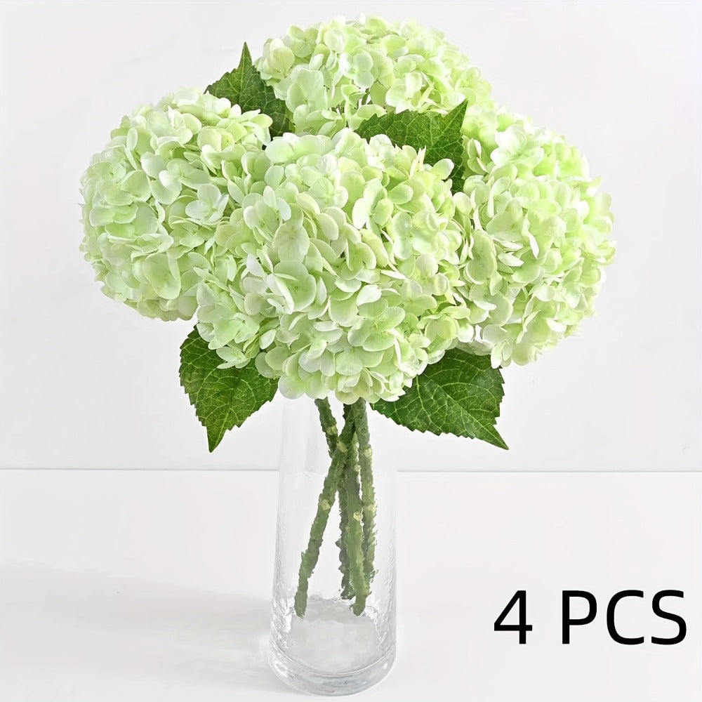 Real Touch Hydrangea Artificial Flowers 4/8pcs 21 Inch Full Latex Faux Hydrangea Stems for Wedding Table Centerpiece, Party Floral Arrangements, Home Vase Decor