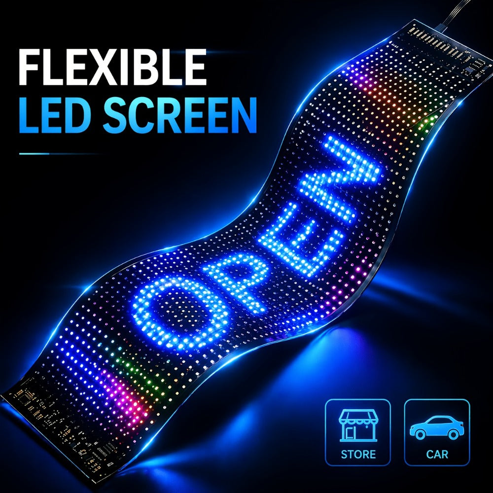 Programmable LED Sign ¨C Flexible Matrix Display with App Control, Custom Text & Animations, Music Sync, USB Powered LED Panel for Bedroom Decor Store Window Business Display (3 Sizes)