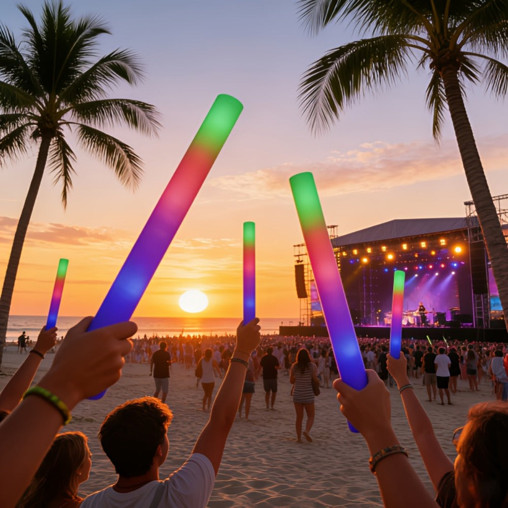 LED Glow Sticks for Party Decorations, Multi-Color Flashing Foam Sticks for Christmas, Weddings, Birthday, Festival, New Year & Halloween Parties (30/67/100/200PCS)